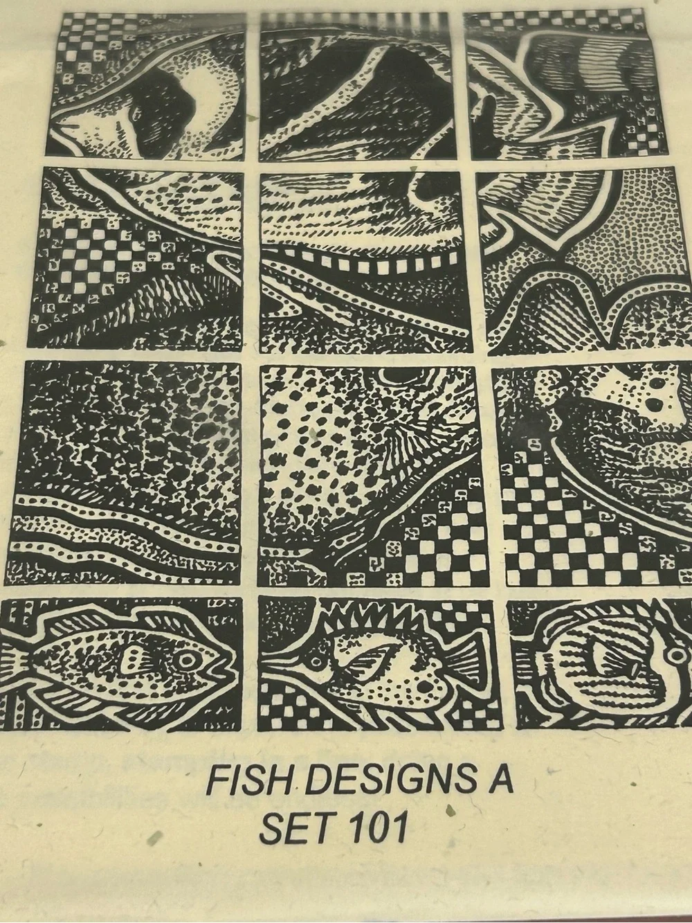 Vintage Impress Me Fish Designs A Set 101 - Unmounted Rubber Block Stamp